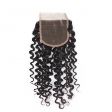 100% Unprocessed Jerry Curly Virgin Human Hair Swiss Lace/Transparent LACE/HD lace closure 4X4 free part