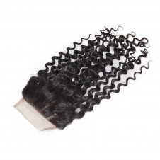 100% Unprocessed Jerry Curly Virgin Human Hair Swiss Lace/Transparent LACE/HD lace closure 4X4 free part