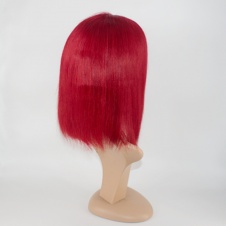 Fashion Short Cut Bob wig red color double drawn lace frontal wig 100% human hair