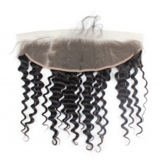  13x4 Deep Wave frontal Swiss Lace/Transparent Lace/ HD Lace/ Silk base Frontal Pre Plucked with Baby Hair 