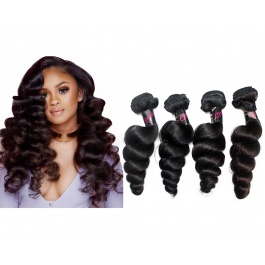 4 Bundles Virgin grade Elesis Virgin Hair Loose Curl Bouncy Virgin Hair