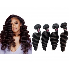 4 Bundles Virgin grade Elesis Virgin Hair Loose Curl Bouncy Virgin Hair