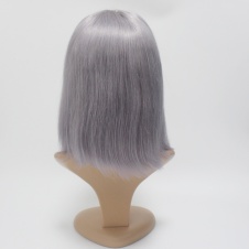 Pre-plucked Bob Lace Front Wigs Grey color 150% Density Short Cut Straight Brazilian Virgin Human Hair With Baby Hair Fu