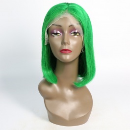 Short Bob Wigs Shoulder Length Women's Short Wig Straight Cosplay Bob Wig for Girl Costume Wigs green color 