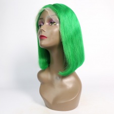 Short Bob Wigs Shoulder Length Women's Short Wig Straight Cosplay Bob Wig for Girl Costume Wigs green color 