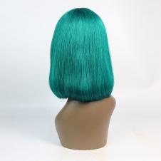 short bob wigs shoulder length womens short wig straight cosplay bob wig for girl costume wigs Teal color