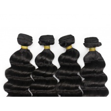Elesis Virgin Hair Raw hair Brazilian loose wave more wavy 4bundle with 4x4closure swiss lace tangle free hair