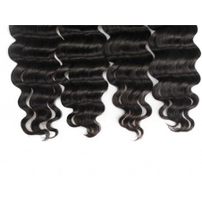 Elesis Virgin Hair Raw hair Brazilian loose wave more wavy 4bundle with 4x4closure swiss lace tangle free hair