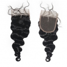 Elesis Virgin Hair Raw hair Brazilian loose wave more wavy 4bundle with 4x4closure swiss lace tangle free hair