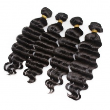 100% cuticle aligned donor hair steam processed loose wave Peruvian Raw hair Bundle Deals 4pcs with 4x4 Lace Closure
