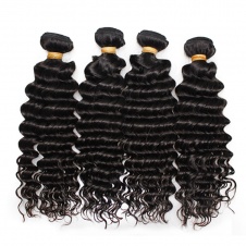 Raw Virgin Brazilian Deep Wave Hair 4Bundles with 4x4closure Unprocessed Virgin Brazilian Human Hair Natural Color