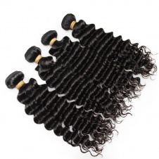 Raw Virgin Brazilian Deep Wave Hair 4Bundles with 4x4closure Unprocessed Virgin Brazilian Human Hair Natural Color
