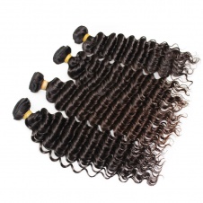 Elesis Virgin Hair Deep Wave Peruvian  Human Hair 4 Bundles with Closure Top Grade Unprocessed Raw Hair