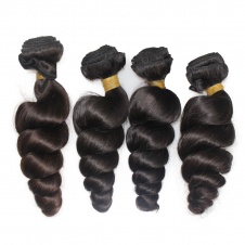 Elesis Hair Brazilian Top grade Raw Hair Loose Curl 4 Bundles with 4x4 Swiss Lace Closure