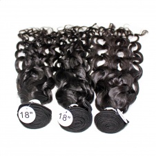 ElesisHair   4x4 Free part Lace Closure with Top grade Raw Virgin Peruvian Human Hair Water Wave 3 Bundles 