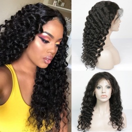 Elesis Deep Wave Full Lace Wigs with Baby Hair Pre Plucked Natural Hairline 130% Density