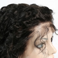 Italy curly Water Wave Glueless Full Lace Wigs Brazilian Remy Human Hair 130% Density