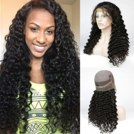 Elesis Deep Wave Human Hair Wigs 180% Density Lace Front Wigs Human Hair Pre Plucked 360 Lace Frontal Wig Brazilian Huma