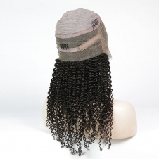 360 Lace Frontal Curly Human Hair Wigs 180% Density Brazilian Jerry Curly Wig with Baby for Black Women Natural Color 