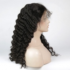 360 lace frontal human-hair wig brazilian loose wave wig for black women glueless 180% density lace front wig