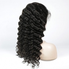 360 lace frontal human-hair wig brazilian loose wave wig for black women glueless 180% density lace front wig