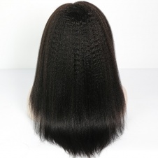Glueless 13x4 Lace frontal Wigs Kinky Straight Human Hair Wig with Baby Hair Pre Plucked Lace Front Wigs
