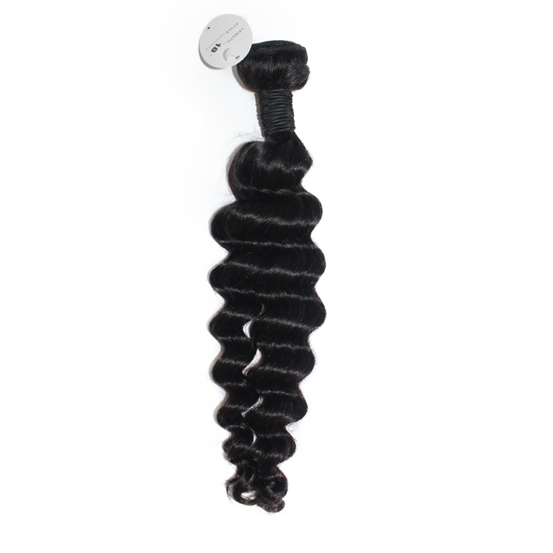 Elesis hair extensions 100% remy human hair loose wave more wave weave natural black 1bundle