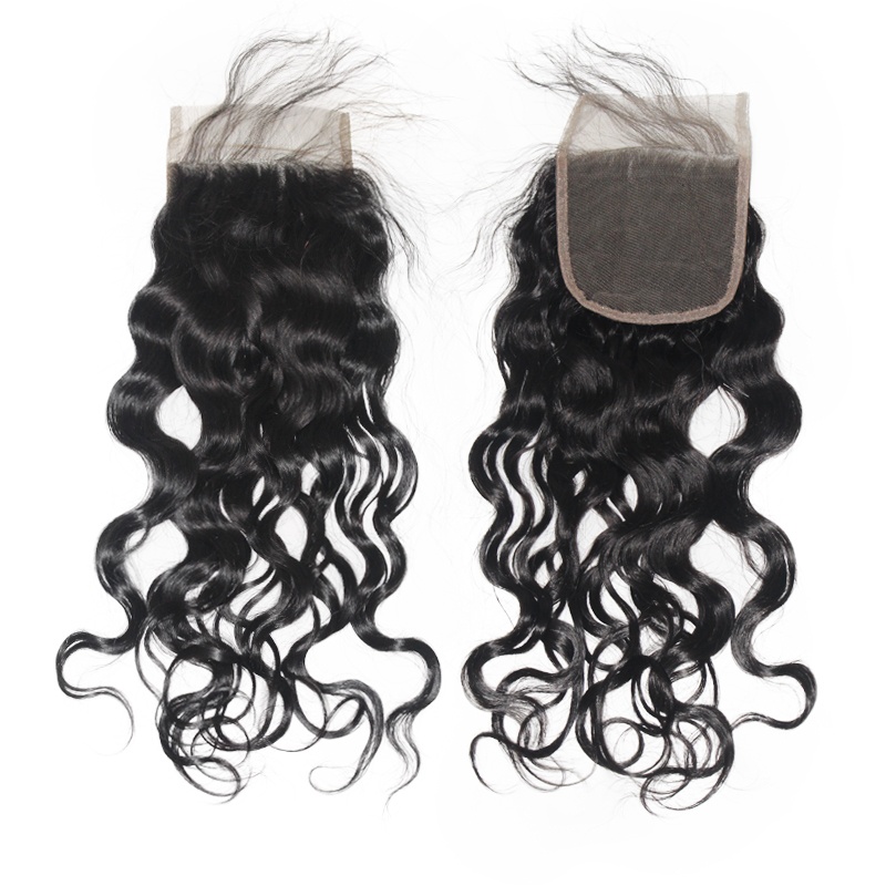 4x4 Lace Natural Wave Remy Hair Swiss Lace Closure Free part