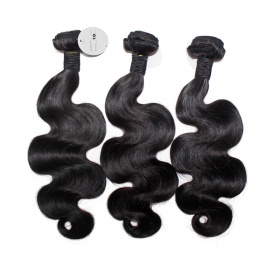 Elesis hair extensions 100% Remy Human hair 1B color wavy body wave 3bundles deal