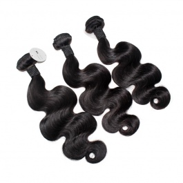 Elesis hair extensions 100% Remy Human hair 1B color wavy body wave 3bundles deal
