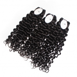 Elesis hair extensions 100% remy human hair water wave Italy Curly weaving 1B color 3bundles-VIC03