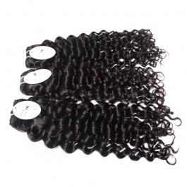 Elesis hair extensions 100% remy human hair water wave Italy Curly weaving 1B color 3bundles-VIC03