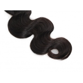 Elesis hair extensions Remy Human hair 1B color wavy body wave 1pcs