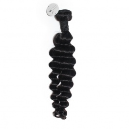 Elesis hair extensions 100% remy human hair loose wave more wave weave natural black 1bundle