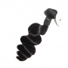 Elesis hair extensions 100% remy human hair loose curl natural black 1pcs