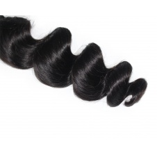 Elesis hair extensions 100% remy human hair loose curl natural black 1pcs