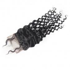 4x4 Lace Deep Curly Remy Hair Swiss Lace Closure Free part/Middle part