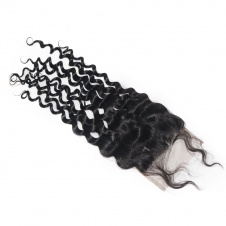 4x4 Lace Deep Curly Remy Hair Swiss Lace Closure Free part/Middle part