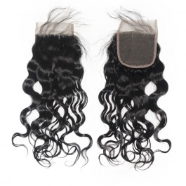 4x4 Lace Natural Wave Remy Hair Swiss Lace Closure Free part