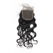 4x4 Lace Natural Wave Remy Hair Swiss Lace Closure Free part