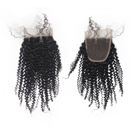 4x4 Lace Kinky Curly Remy Hair Swiss Lace Closure Free part