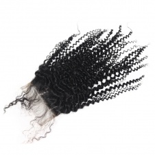 4x4 Lace Kinky Curly Remy Hair Swiss Lace Closure Free part