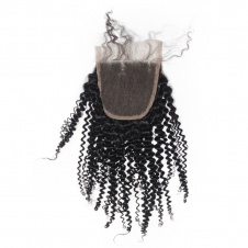 4x4 Lace Kinky Curly Remy Hair Swiss Lace Closure Free part