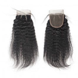 4x4 Lace Kinky Straight Remy Hair Swiss Lace Closure Free part
