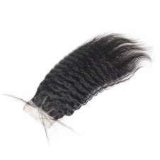 4x4 Lace Kinky Straight Remy Hair Swiss Lace Closure Free part