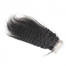 4x4 Lace Kinky Straight Remy Hair Swiss Lace Closure Free part