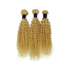 Elesis Hair Curly Deep Wave 613 Blonde Remy Hair 3 Bundles  Brazilian Curly Deep Honey Blonde Human Hair 