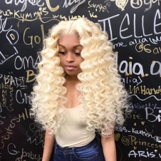 Elesis Hair Curly Deep Wave 613 Blonde Remy Hair 3 Bundles  Brazilian Curly Deep Honey Blonde Human Hair 