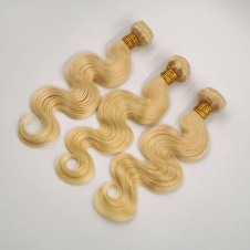 Platinum Blonde 613 Body Wave Hair Brazilian Remy Human Hair 300 grams Full Head Three Bundles Thick to Ends 