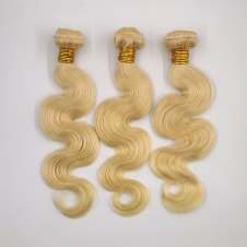 Platinum Blonde 613 Body Wave Hair Brazilian Remy Human Hair 300 grams Full Head Three Bundles Thick to Ends 